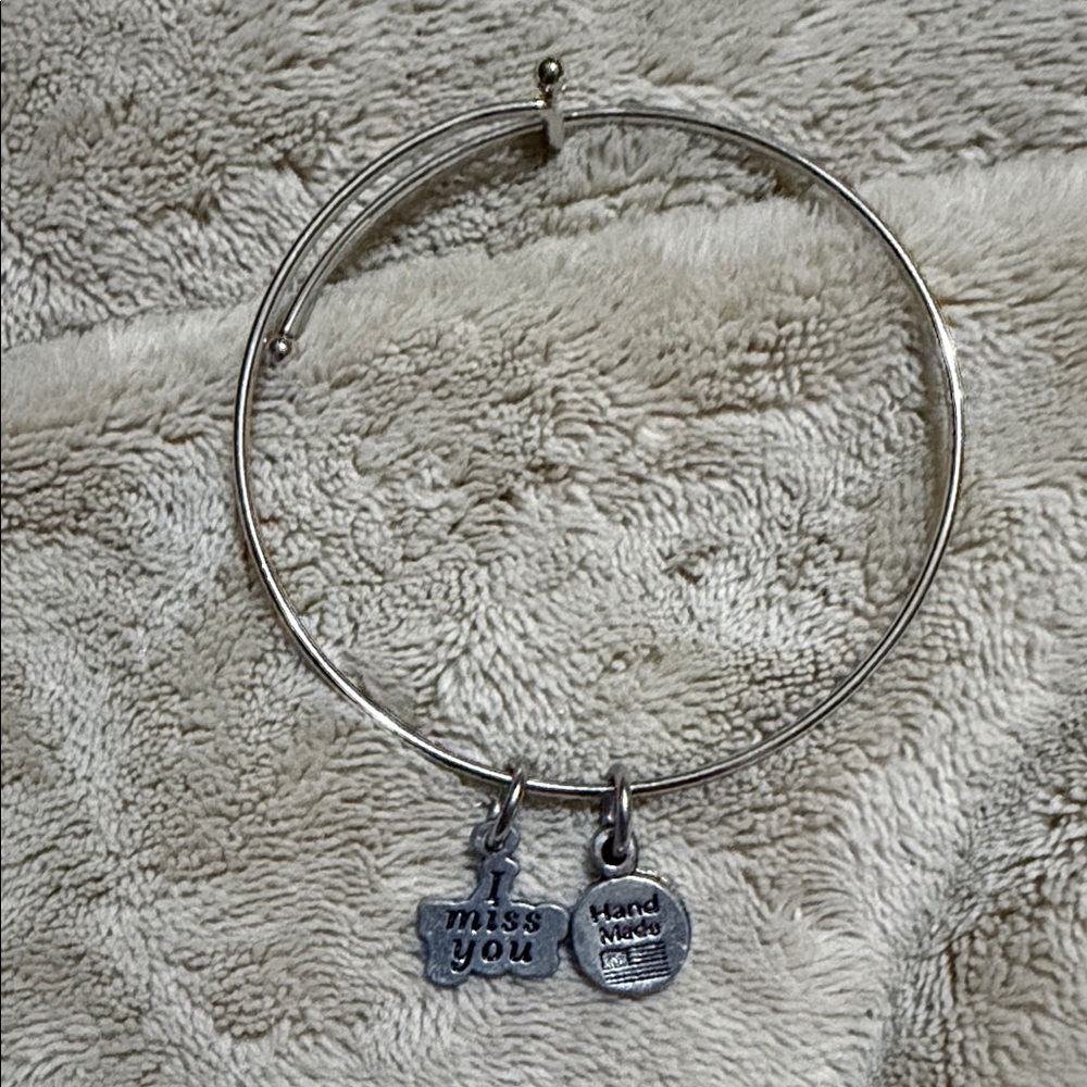 Silver Charm Bangle Bracelet